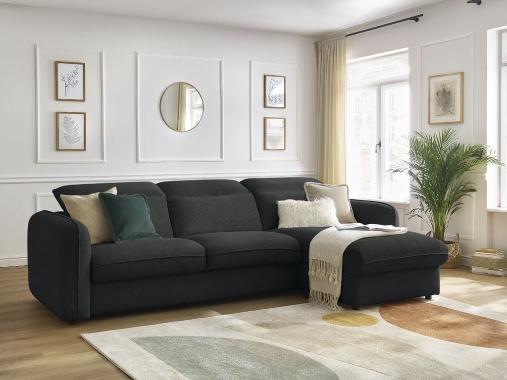 Produit similaire: Canapé d'angle réversible convertible express coffre ACHILLE noir 140x200 BOBOCHIC 4 places