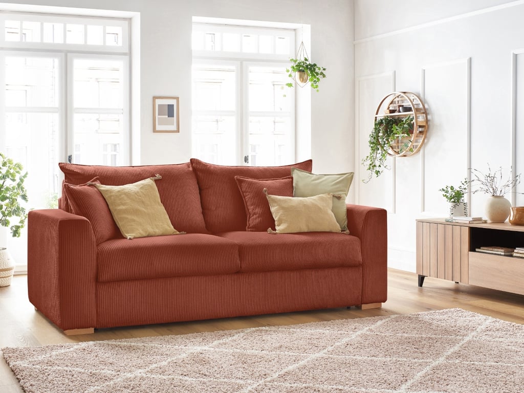 Produit similaire: Canapé droit convertible ouverture express AUGUSTIN velours côtelé orange 140x200 BOBOCHIC 3 places