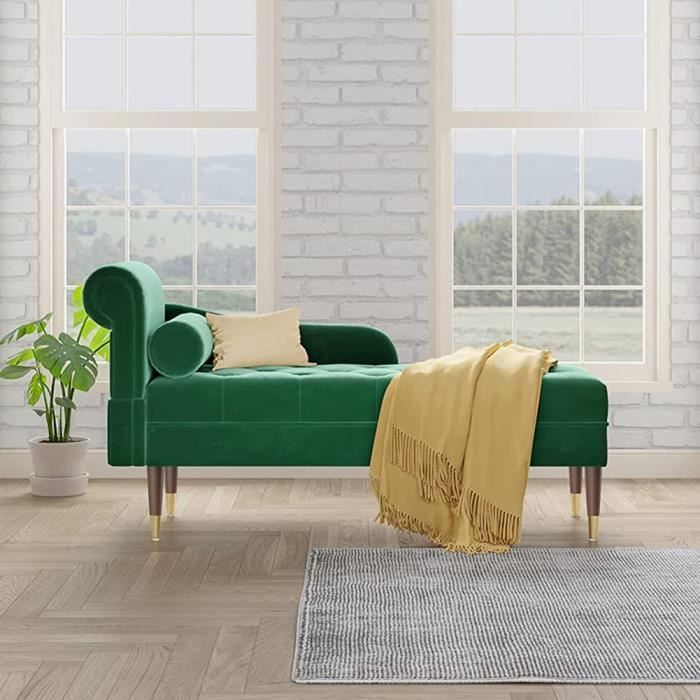 Produit similaire: Méridienne côté gauche relax salon en velours - Vesgantti - 140,5 x 54 x 76 cm - Vert - Avec coussin