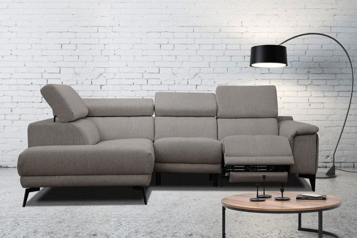 Produit similaire: Canapé d'angle gauche 3 places avec relax électrique tissu taupe - Matera - Courtois Laville - Industriel - Loft