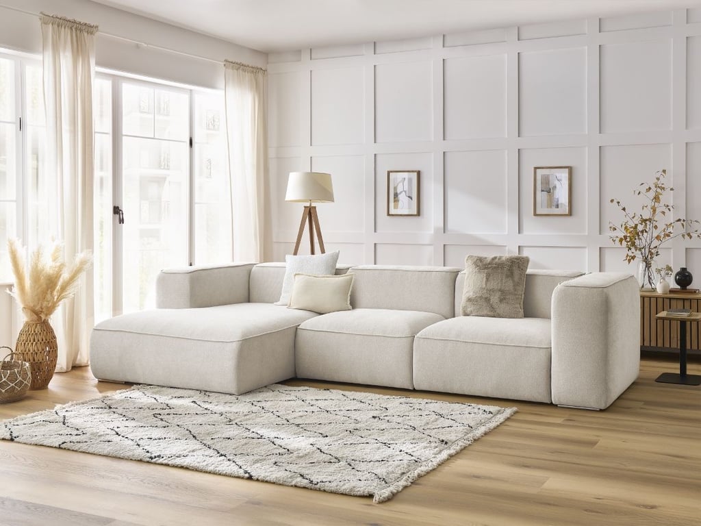 Produit similaire: Canapé d'angle fixe ZEPHYR blanc angle gauche BOBOCHIC 4 places