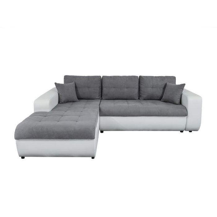 Produit similaire: Canapé d'Angle SUZIE Convertible en Simili et Microfibre - Angle Gauche, Blanc et Gris - LOUNGITUDE
