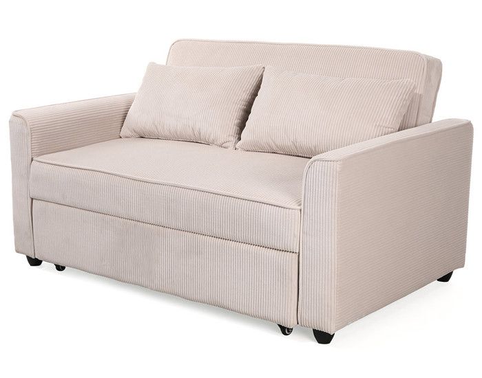Produit similaire: Ernest - Canapé droit 2 places convertible en velours côtelé - Beige