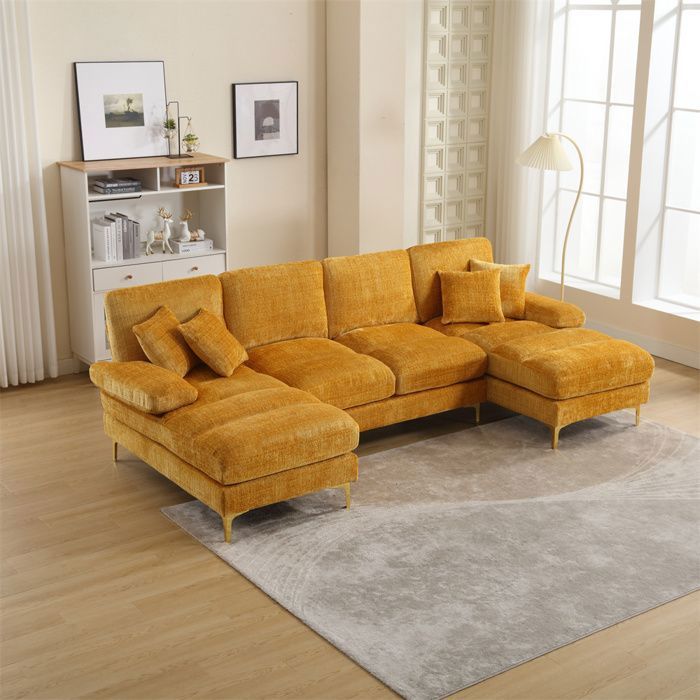 Produit similaire: Canapé 4/5 Places en tissu Chenille,Canapé Moderne en forme U avec 4 coussins pour salon,chambre,Jaune