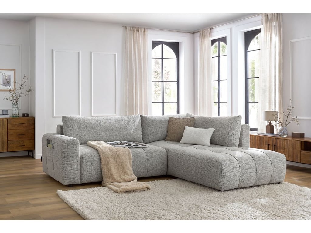 Produit similaire: Canapé d'angle L convertible coffre ARSENE gris clair angle droit BOBOCHIC 3 places