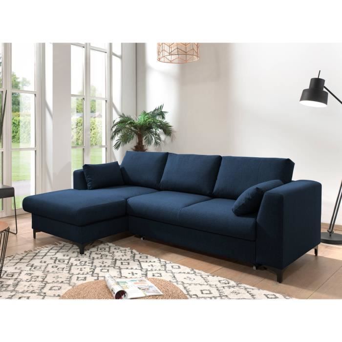 Produit similaire: Canapé d'angle convertible avec coffre 4 places style contemporain gauche - Tala - Bleu pétrole