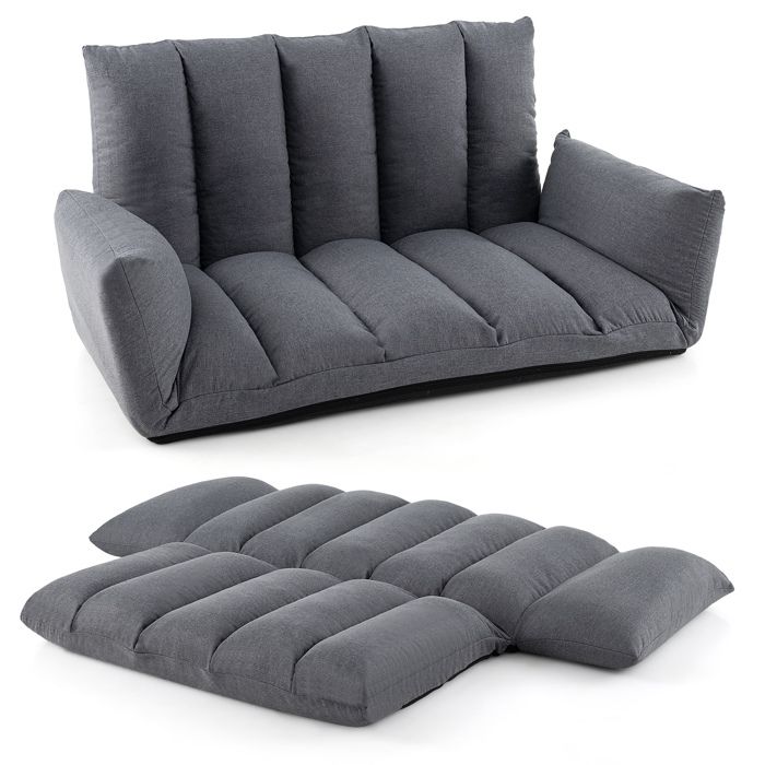 Produit similaire: Canapé Convertible Pliable de Sol COSTWAY-Dossier et Accoudoirs Réglables à 5 Positions-Siège Souple-Tissu Respirant-Cadre en Métal