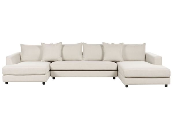 Canapé 5 places en tissu beige clair LILVIKEN
