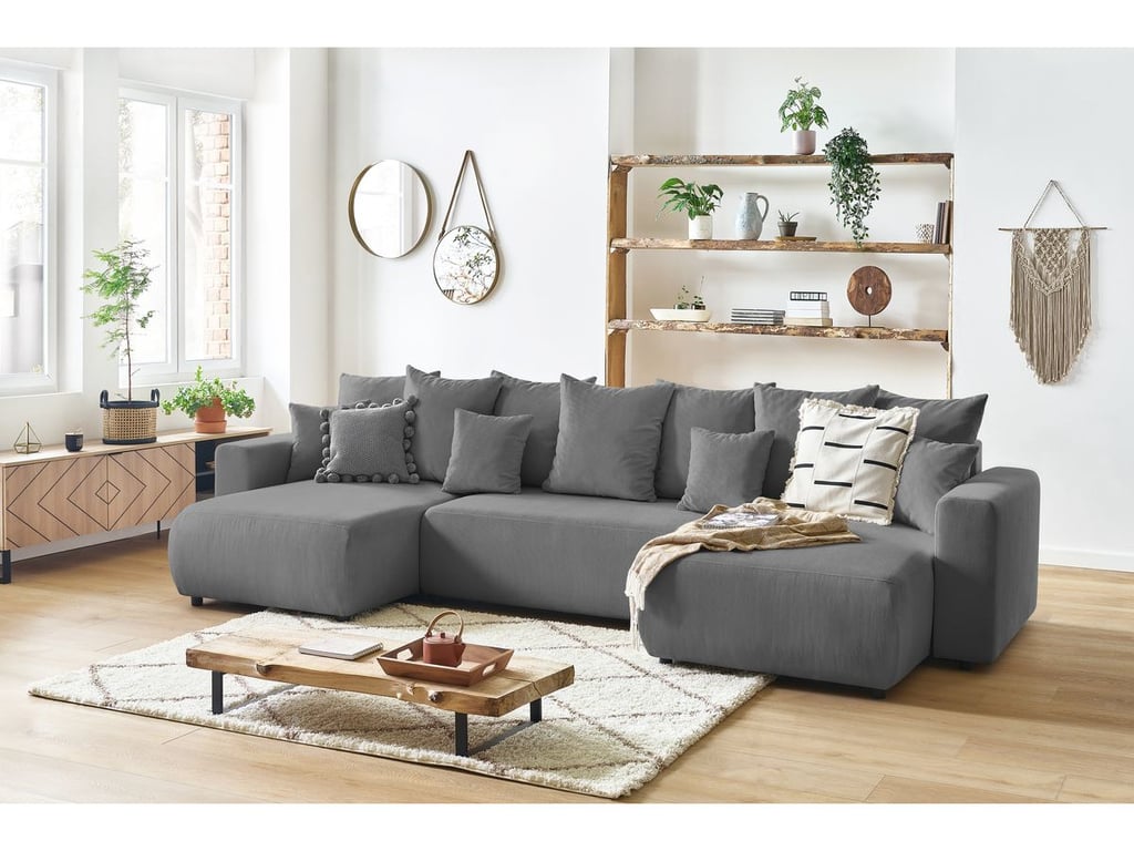 Produit similaire: Canapé panoramique convertible coffre ENVY Velours côtelé gris foncé BOBOCHIC 6 places