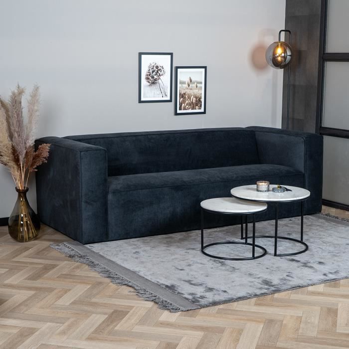 Produit similaire: Canapé scandinave Memphis 3 places tissu chiné noir - Livin24 - Moderne - Réversible