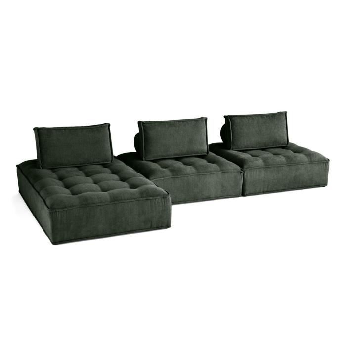 Produit similaire: Marisol - canapé d'angle modulable 4 places - velours texturé - Vert