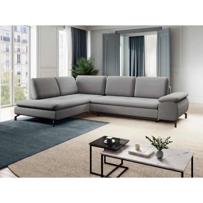 Produit similaire: Grand canapé d'angle gauche convertible en tissu texturé gris ARCHIBALD