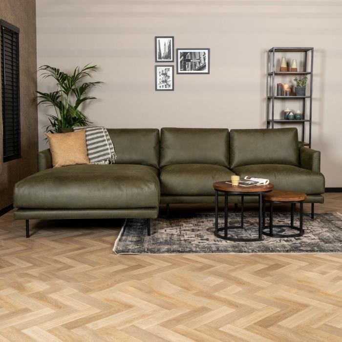 Produit similaire: Canapé d'angle Livin24 Denver vert olive en éco-cuir - Style industriel - 4 places - Confort moelleux