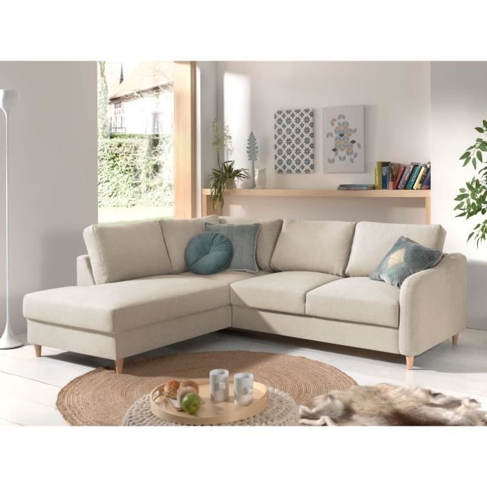 Produit similaire: Canapé d'angle convertible 5 places style scandinave gauche Beige