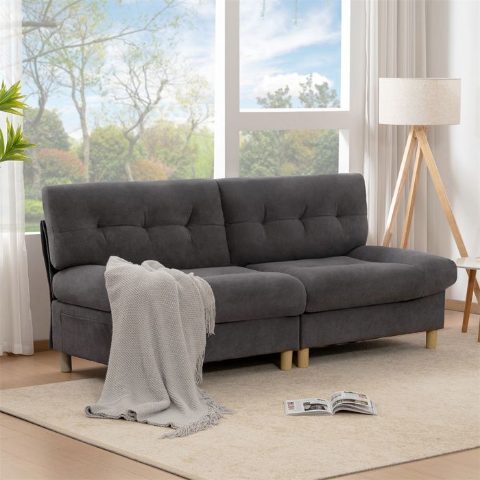 Produit similaire: Canapé de luxe en forme de nuage,Canapé 2/3 Places tissu en velours Teddy,canapé rembourré confortable pour salon,Gris