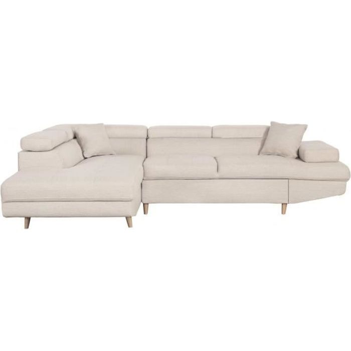Produit similaire: Canapé d'angle gauche convertible RIO Scandinave avec coffre en tissu - Beige, Pieds bois - L271 x P192 x H70cm - LOUNGITUDE