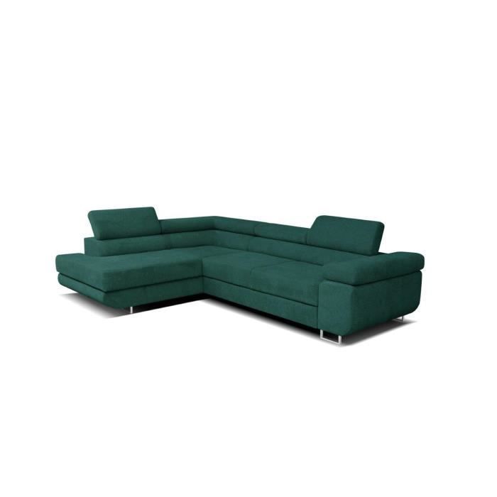 Produit similaire: Grand canapé d'angle élégant, fonction sommeil, forme en L, style moderne - Pinacolada Ottomane Droite (Monolith 37)