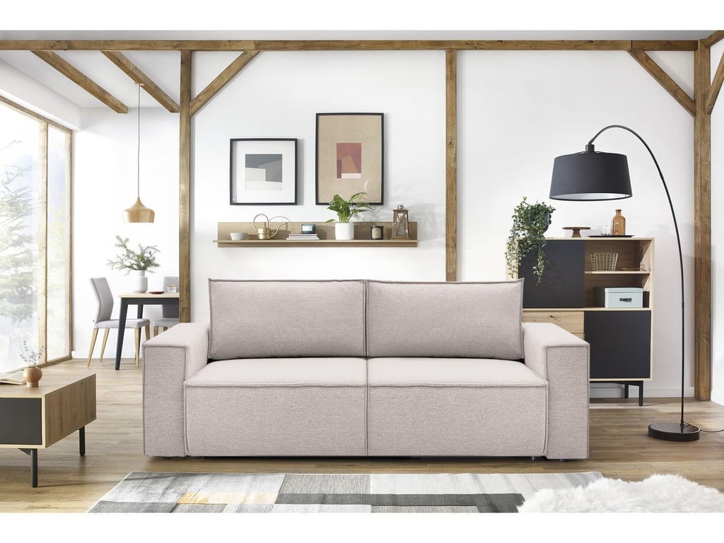 Produit similaire: Canapé droit convertible coffre NIHAD Tissu beige BOBOCHIC 3 places