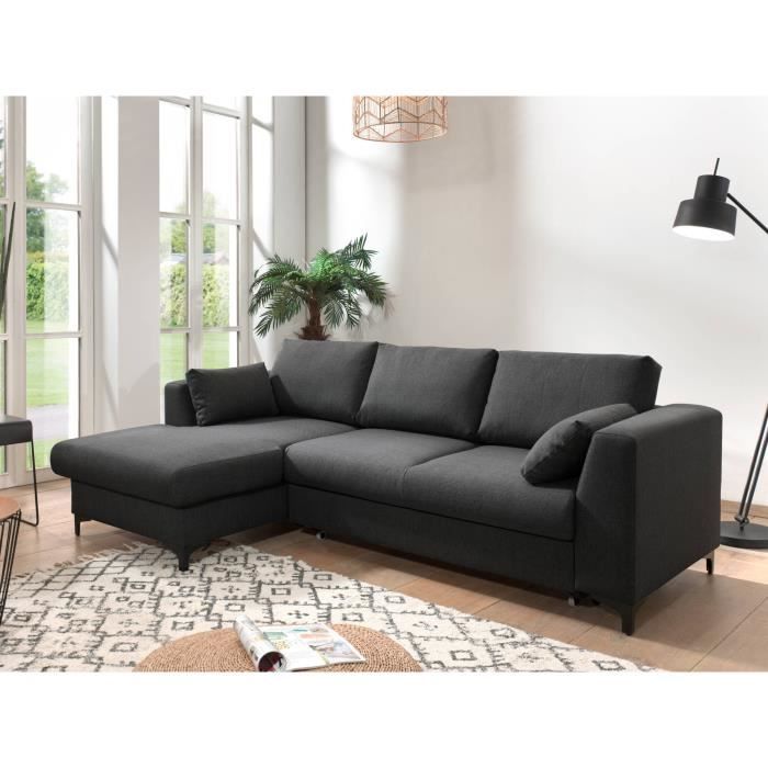Produit similaire: Canapé d'angle convertible Tala avec coffre 4 places style contemporain gris foncé