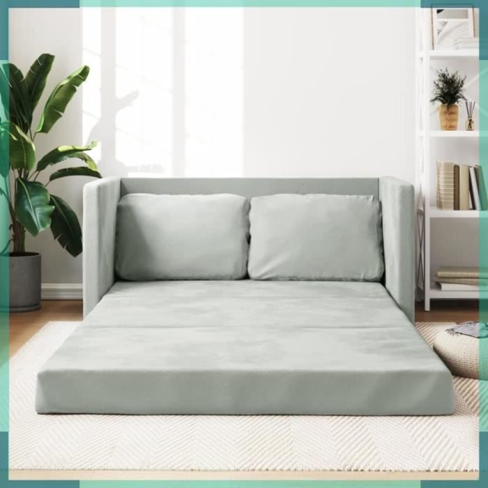 Produit similaire: Canapé-lit 2 en 1 gris clair 122x204x55 cm velours-FHE353957