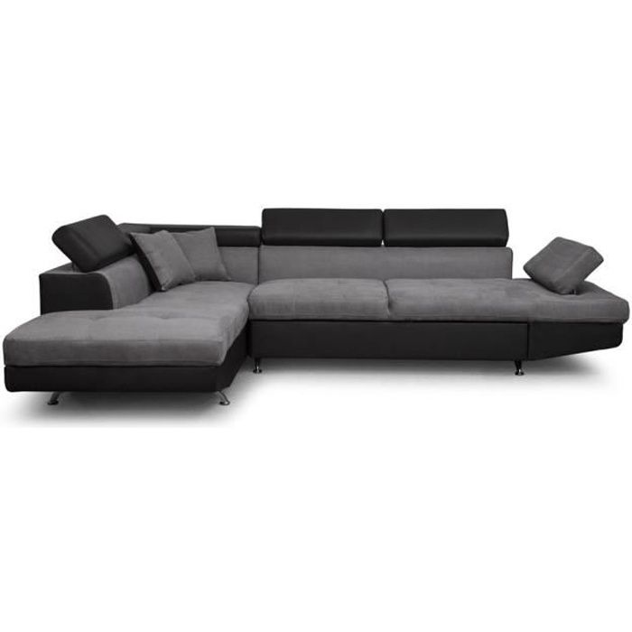 Produit similaire: Canapé d'angle gauche 5 places RIO Convertible avec coffre en microfibre et simili - Gris/Noir - L271 x P192 x H70cm - LOUNGITUDE