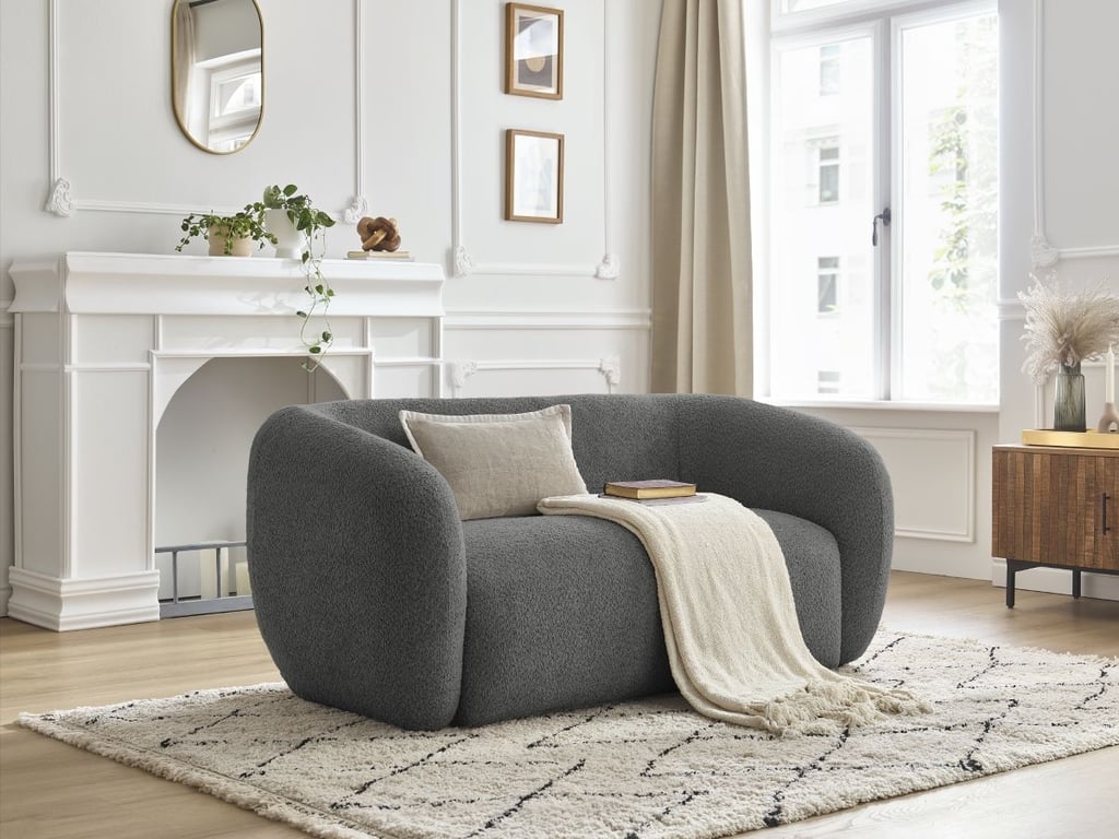 Produit similaire: Celine canapé droit fixe 2 places tissu bouclette gris foncé