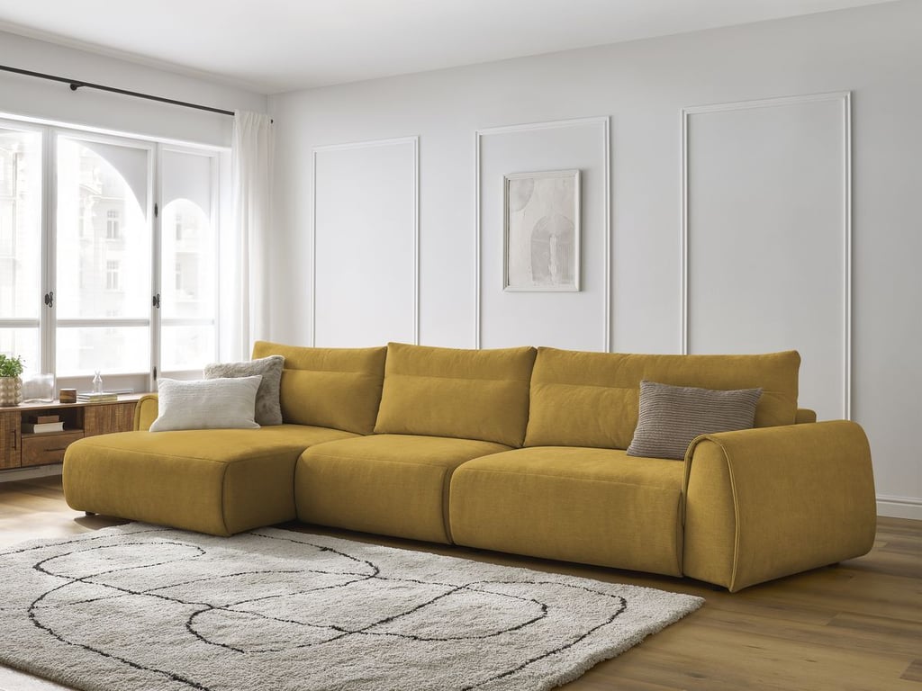 Produit similaire: Canapé grand angle incurvé fixe ADEN jaune angle gauche BOBOCHIC 4 places