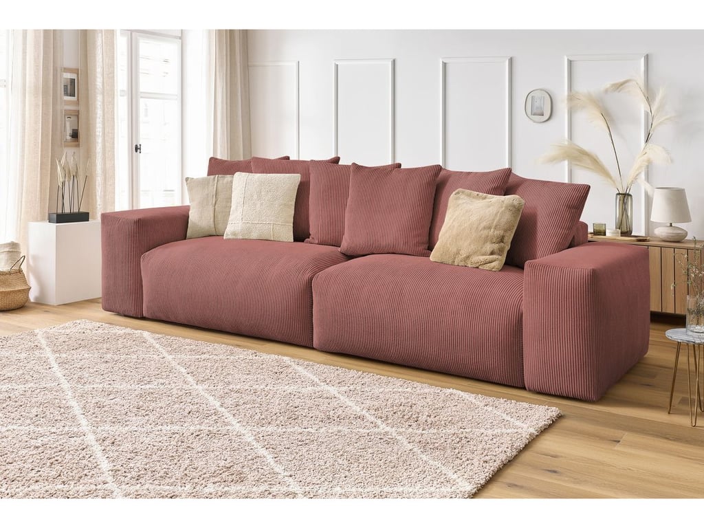 Produit similaire: Canapé droit fixe 4 places VOLTAIRE velours côtelé rose BOBOCHIC