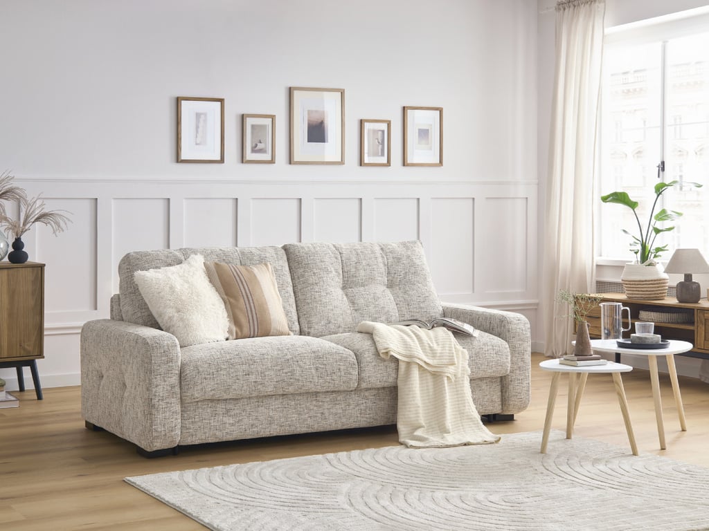 Produit similaire: Charles canapé droit convertible 3 places tissu chiné beige