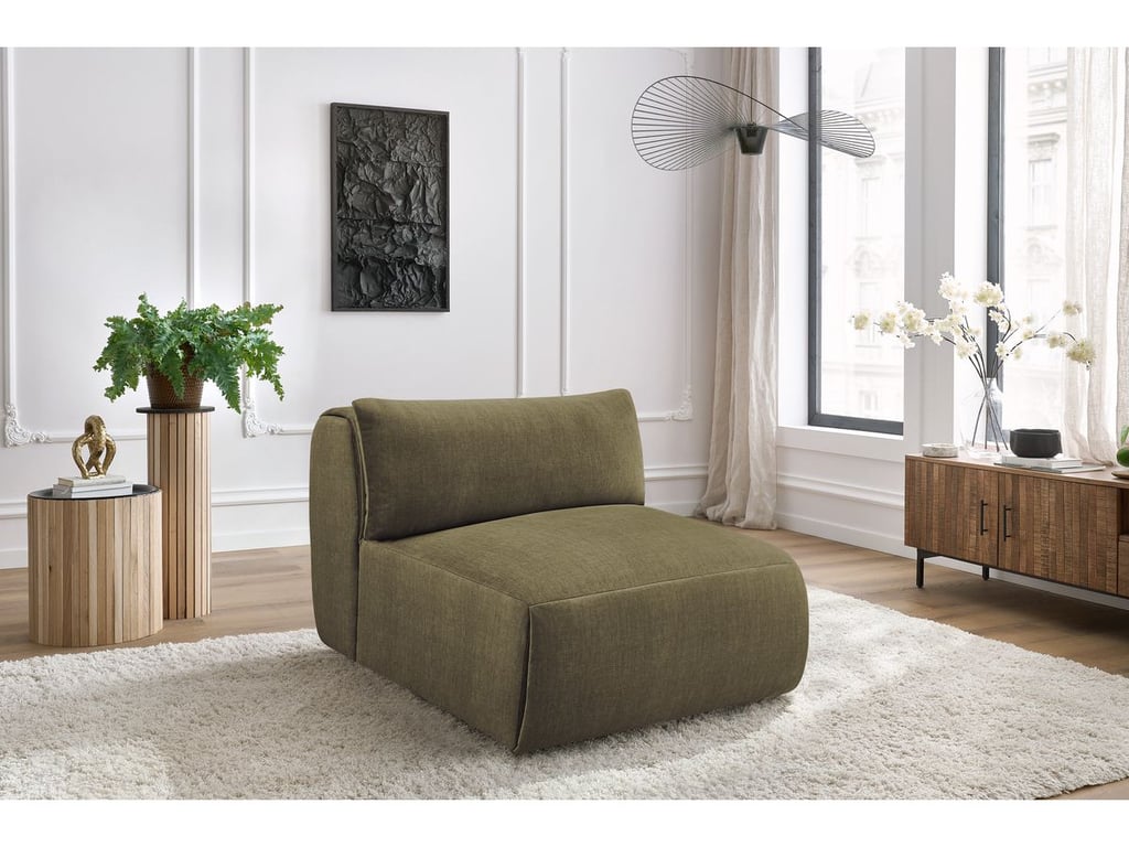 Produit similaire: Chauffeuse 1 place sans accoudoir pour canapé modulable JEANNE tissu velours vert BOBOCHIC 1 places