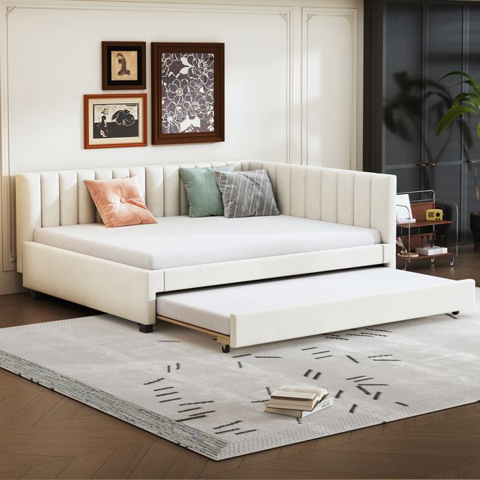 Canapé 3 places tissu beige