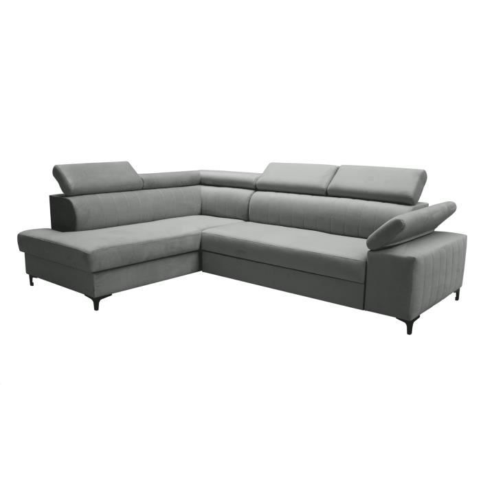 Produit similaire: Canapé d'angle en lit en tissu avec coffre 4-5 places - SANTORINO - Gris (Manila 16, Gauche)