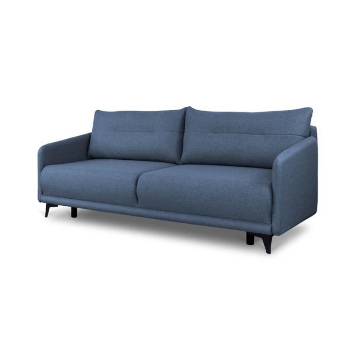 Produit similaire: Canapés - AC-Déco - Canapé convertible 3 places en tissu et bois "La Rose" - Bleu - L 210 cm