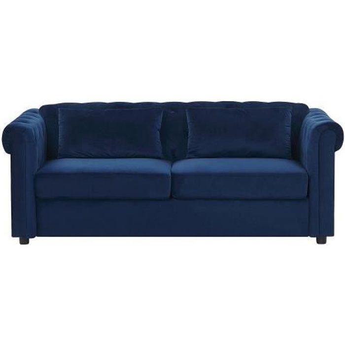 Produit similaire: Canapé convertible 3 places en velours bleu foncé CHESTERFIELD - BELIANI - Elégance - Chic - Moelleux