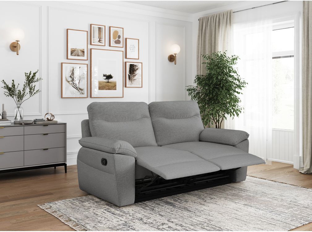 Canapé de relaxation manuel ROSS 3 places en tissu - Vue supplémentaire 1