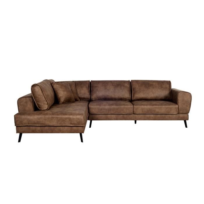 Produit similaire: Canapé d'angle gauche INDIA 4 places convertible 2 coffres en tissu marron industriel - Marron - L304 x 212 x 86cm - LOUNGITUDE