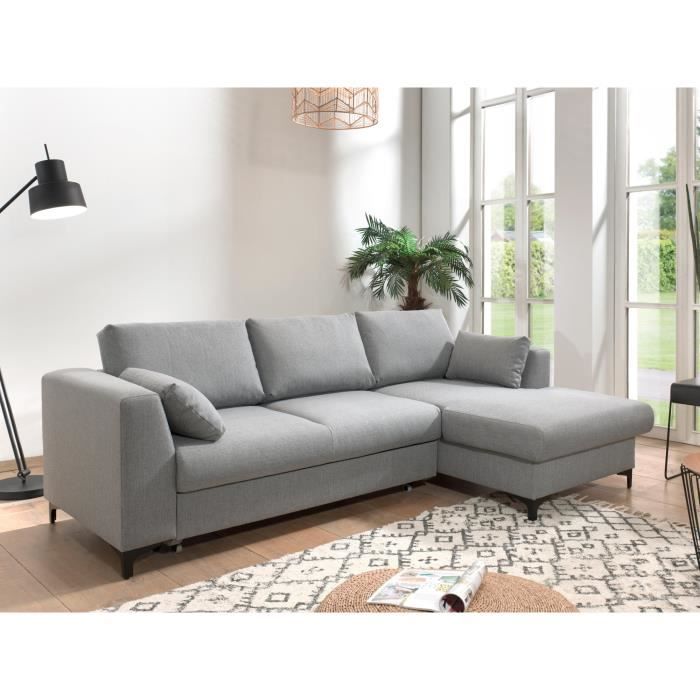 Produit similaire: Canapé d'angle convertible Tala avec coffre 4 places style contemporain gris clair