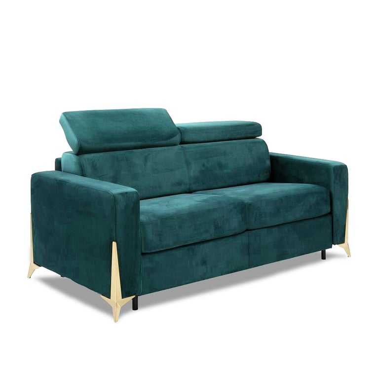 Produit similaire: ODACIO - Canapé convertible velours bleu vert menthe