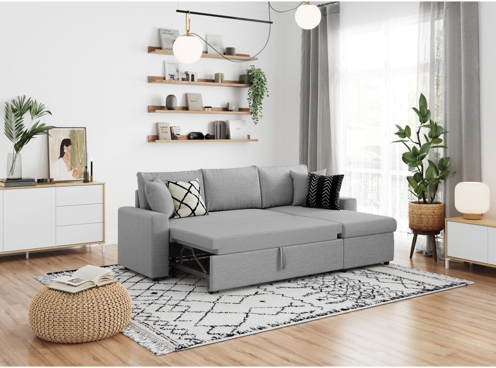 Canapé d'Angle MARIA Réversible et Convertible avec Coffre en tissu - Vue supplémentaire 1