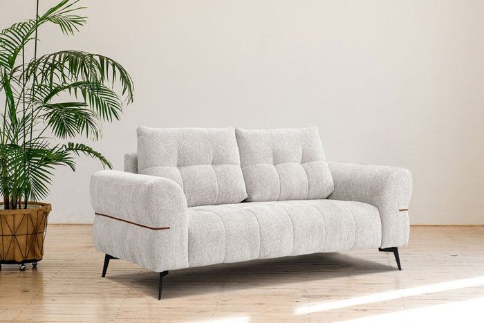 Produit similaire: Canapé droit 3 places tissu écru - Salvini