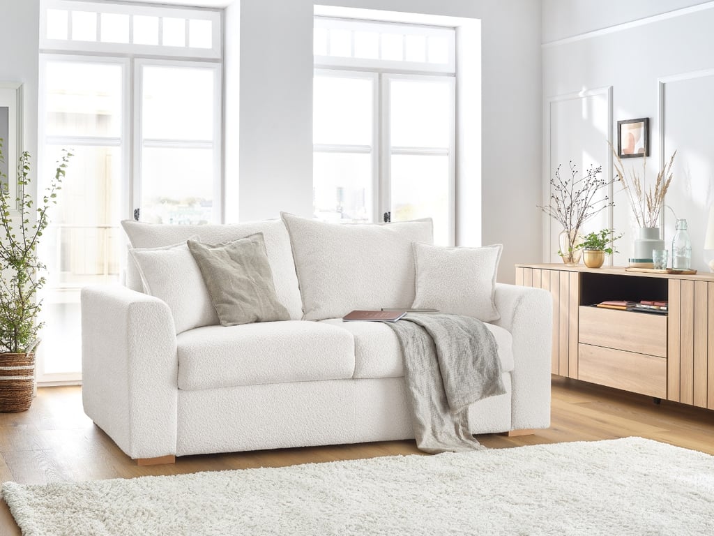 Produit similaire: Canapé droit convertible ouverture express AUGUSTIN tissu bouclette blanc 160x200 BOBOCHIC 3 places