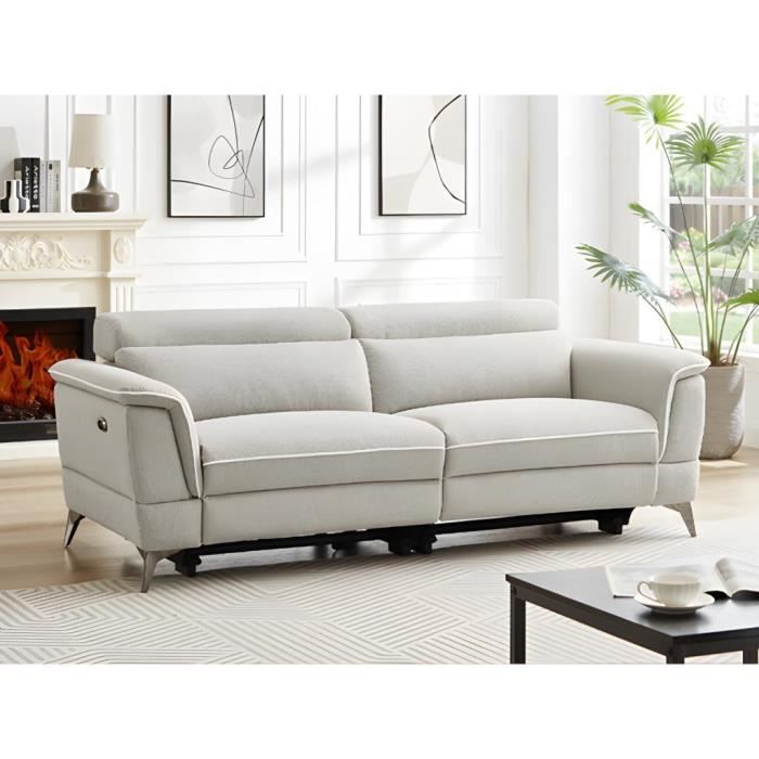 Produit similaire: Canapé 3 places relax électrique en tissu beige MACARI
