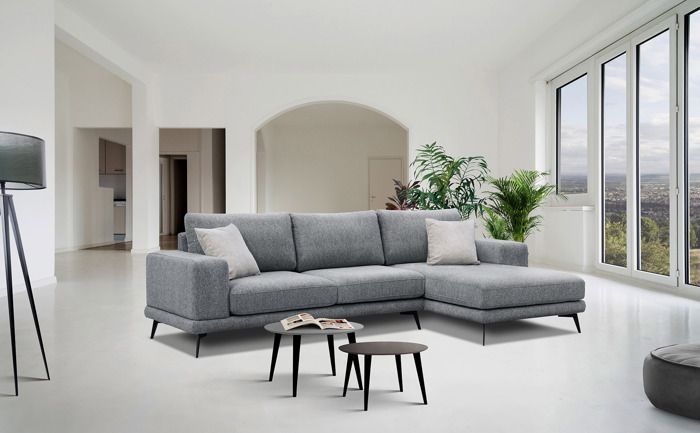 Produit similaire: Canapé d'angle droit, 4 places, MEDIOLANE, Tissu Gris
