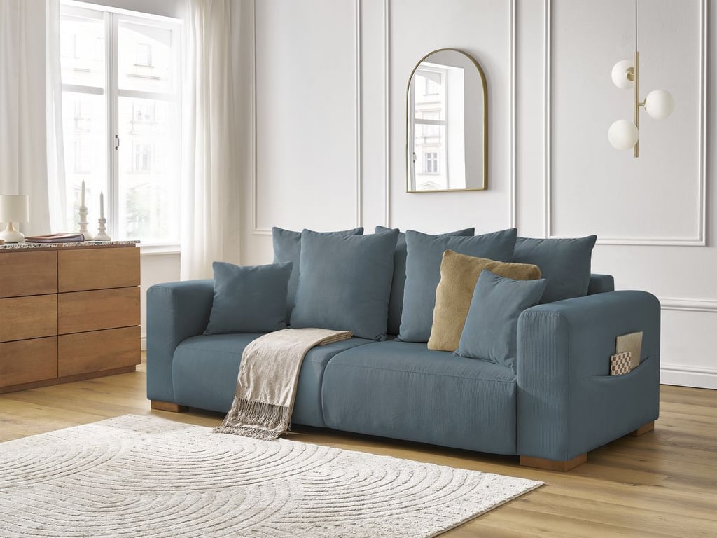Produit similaire: Sidonie canapé droit fixe 3 places velours côtelé bleu