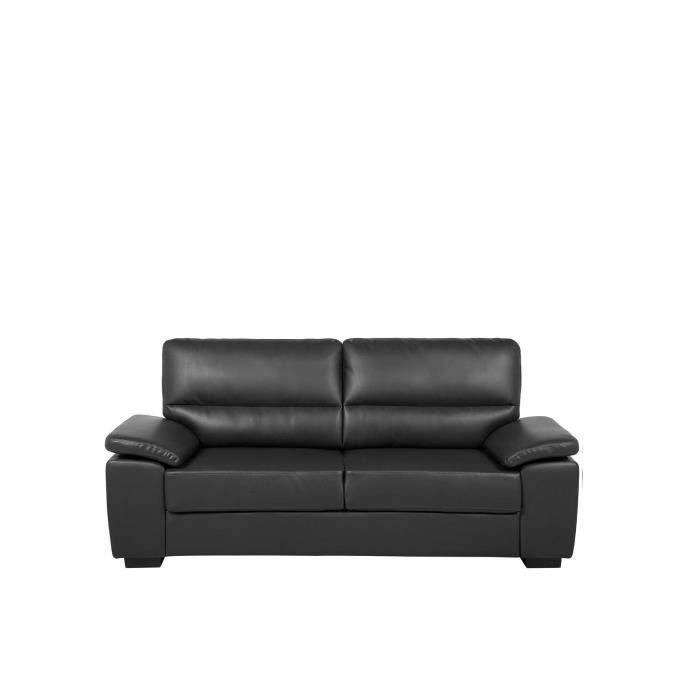 Produit similaire: Beliani - Canapé 3 places en simili-cuir noir VOGAR