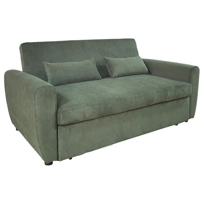 Produit similaire: Canapé convertible en velours côtelé vert 2 places MATT