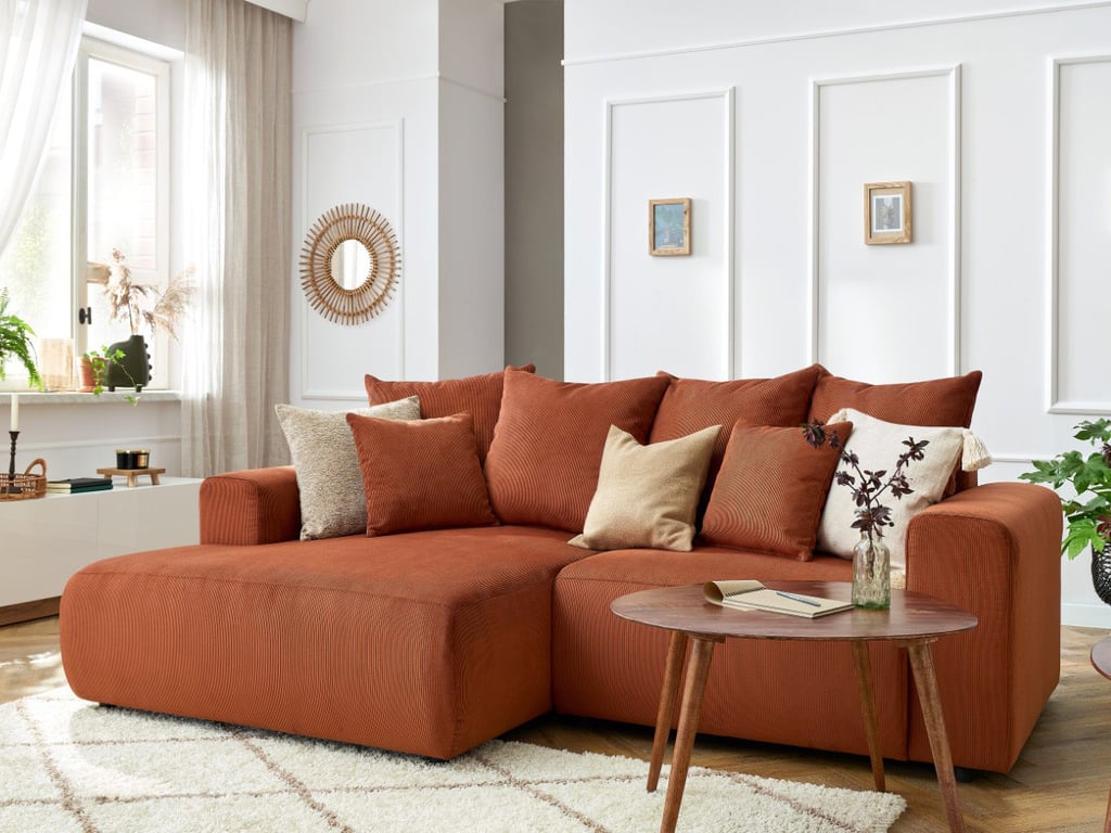 Produit similaire: Canapé d'angle fixe ENJOY Velours côtelé orange angle gauche BOBOCHIC 3 places