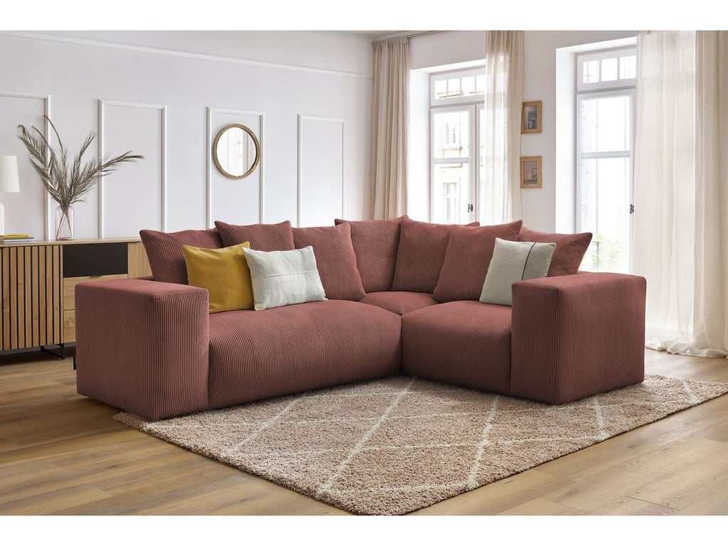 Produit similaire: Canapé d'angle fixe modulable VOLTAIRE avec 1 chauffeuse 2 places, 1 angle et 1 chauffeuse 1 place rose angle droit BOBOCHIC 4 places