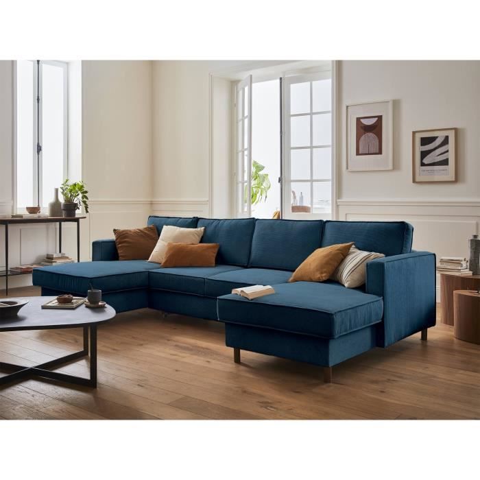 Produit similaire: Jake - canapé panoramique en U - 7 places - convertible - avec coffre - en velours côtelé - Bleu Ardoise