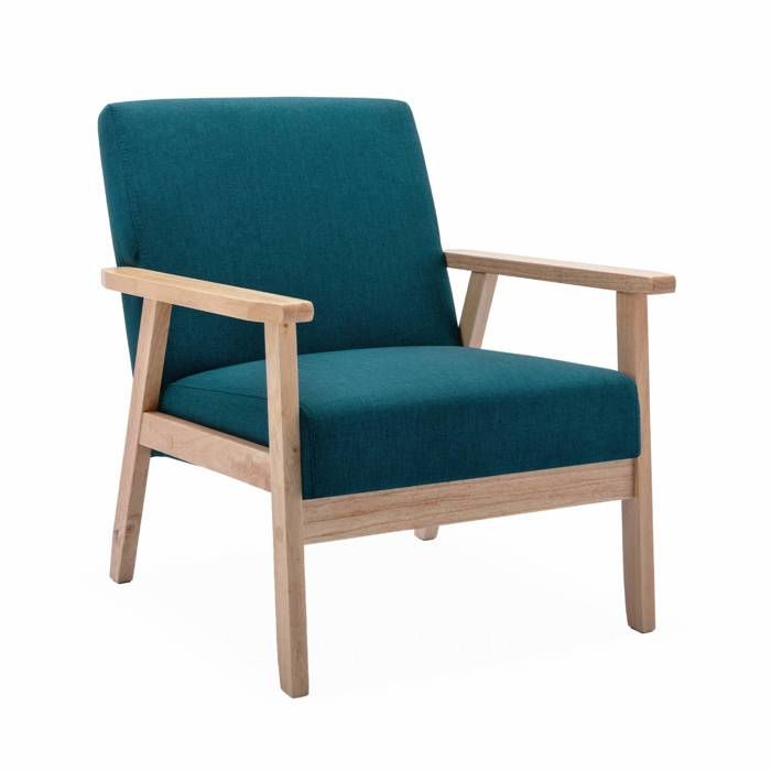 Produit similaire: Fauteuil scandinave en bois et tissu bleu pétrole. Isak. L 64 x P 69.5 x H 73cm